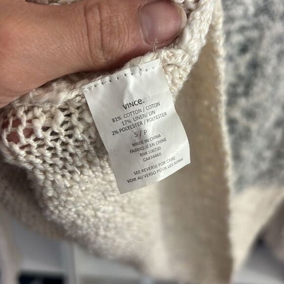 VINCE. Marled colorblock cotton blend Women's Gray and Cream Sweater - Picture 5 of 5